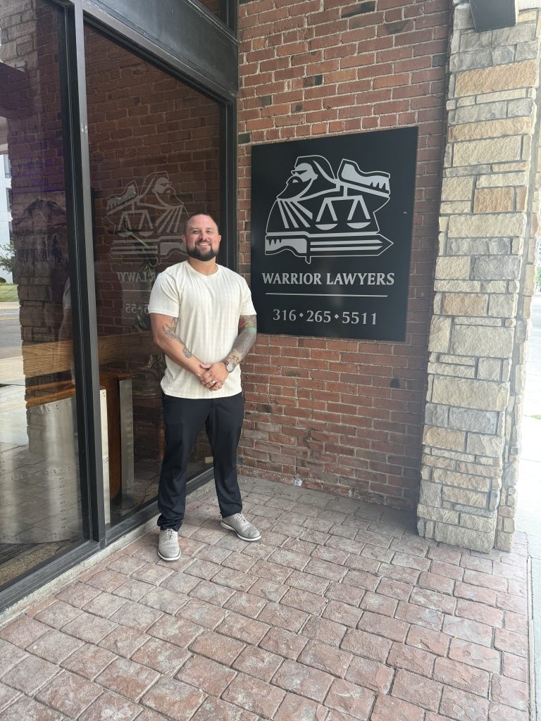Ryan Eastep outside the Warrior Lawyers office